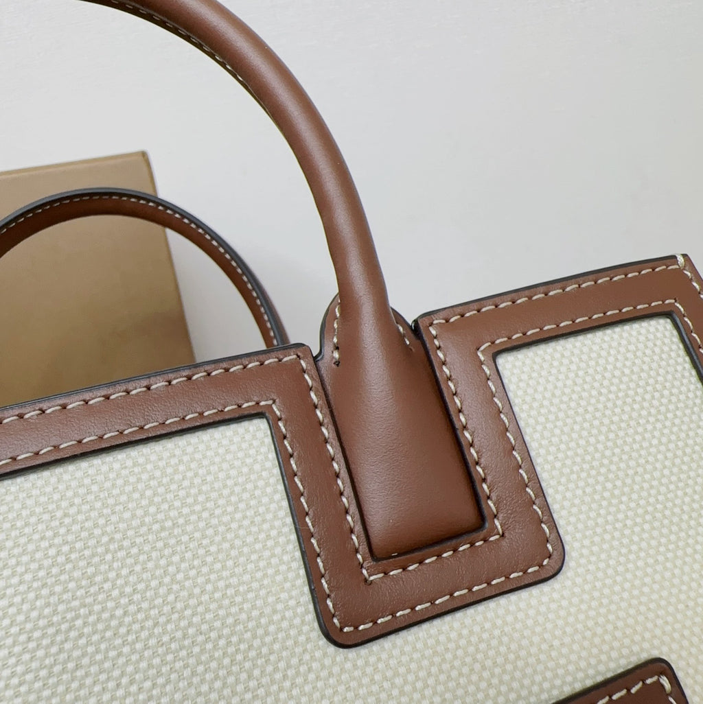 Bell Ave Structured Canvas Shoulder Bag – Classic Tan Edition