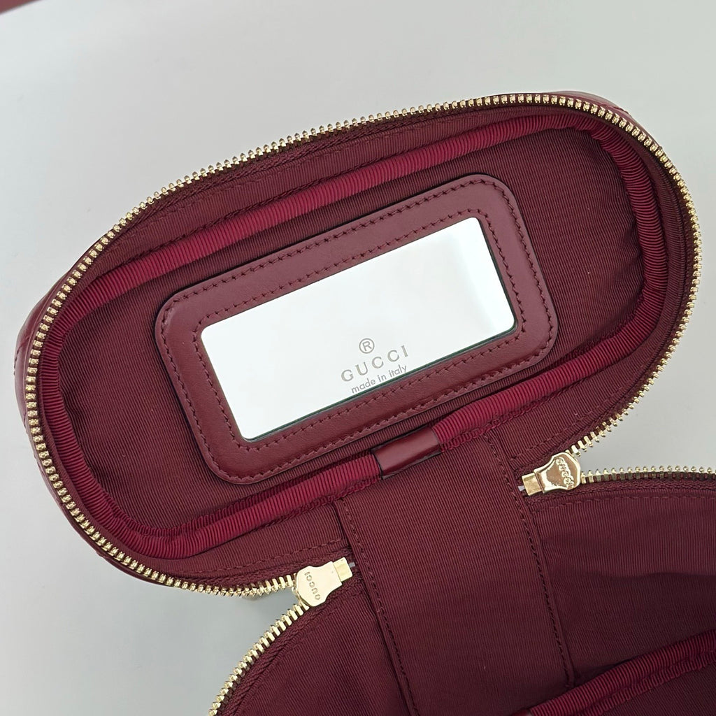 Bell Ave Quilted Vanity Bag – Burgundy Edition