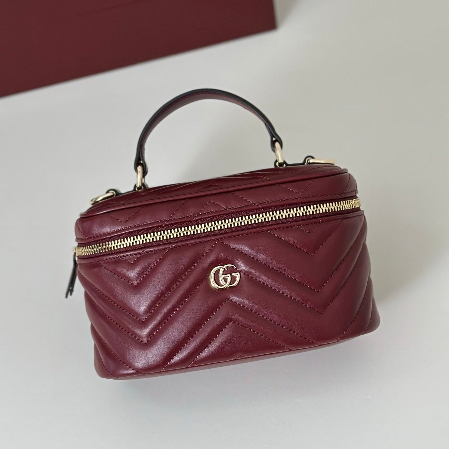 Bell Ave Quilted Vanity Bag – Burgundy Edition