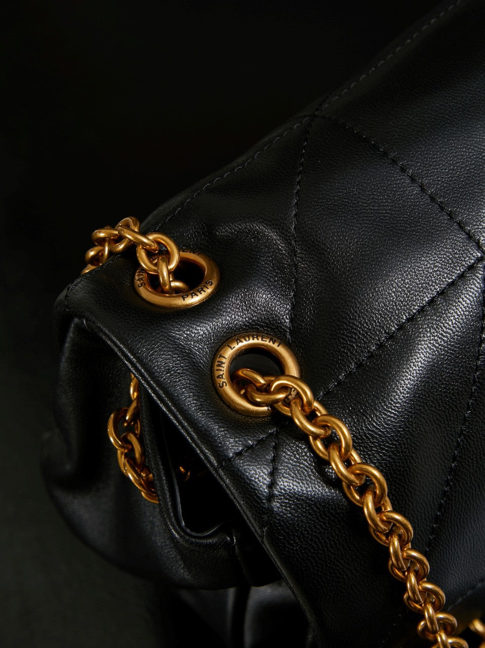 Luxe Quilted Chain Shoulder Bag – Black