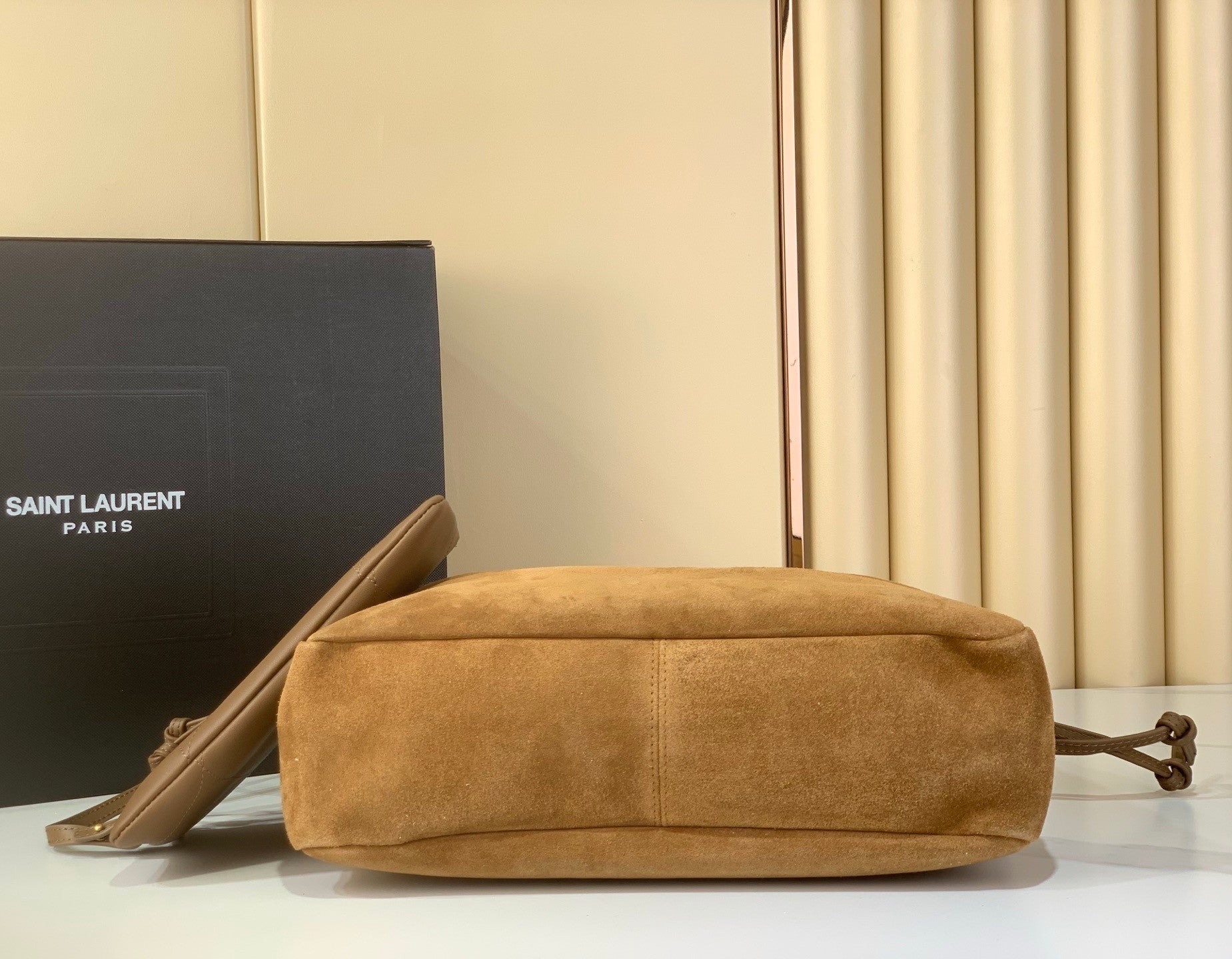 Soft Suede Chain Tote Bag – Camel