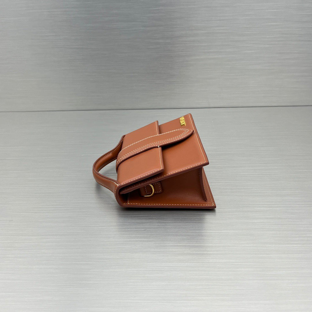 Structured Mini Top Handle Crossbody – Caramel